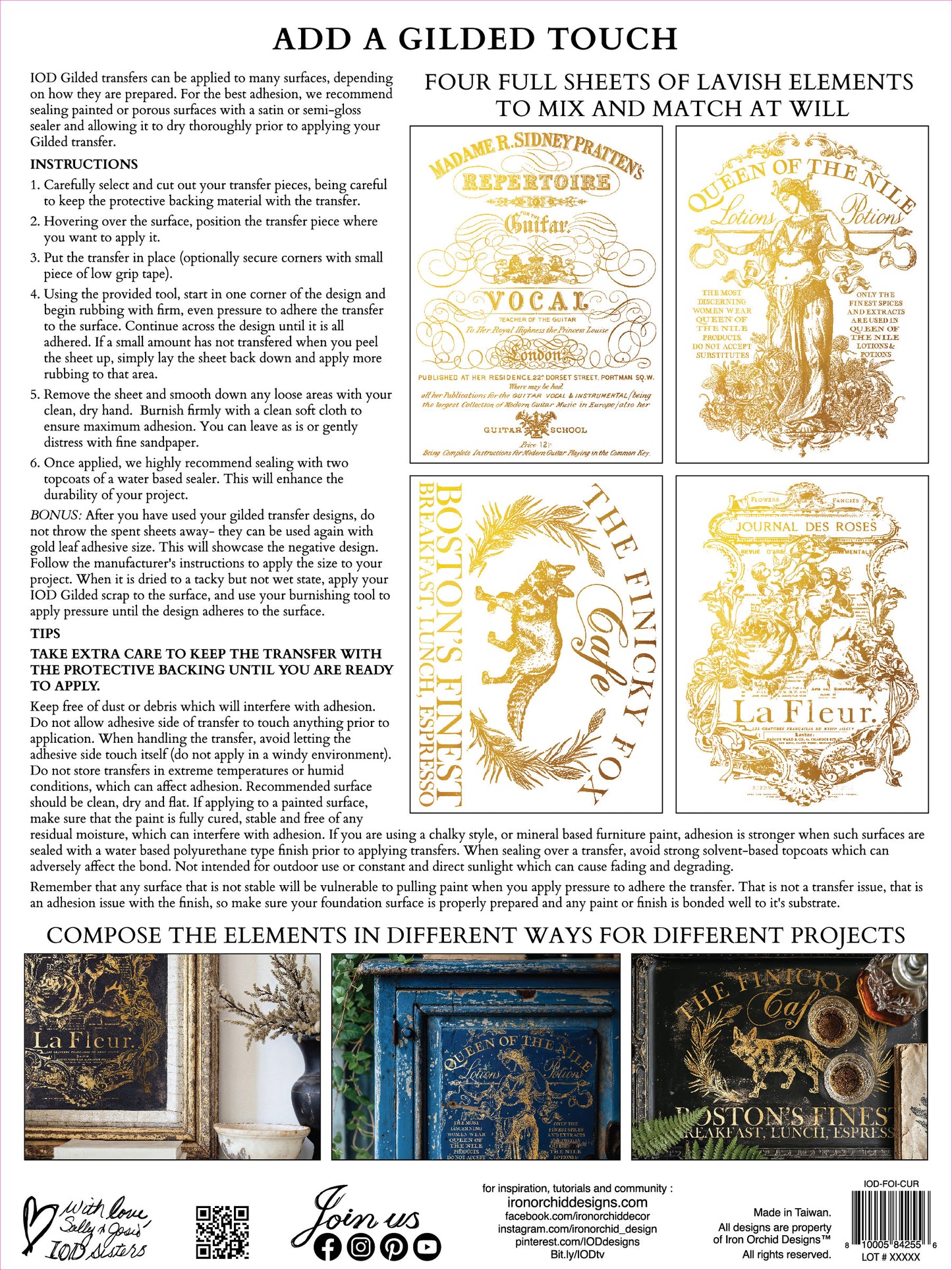 Curated Signage - Gold Foil! - IOD Transfer 12x16 Pad