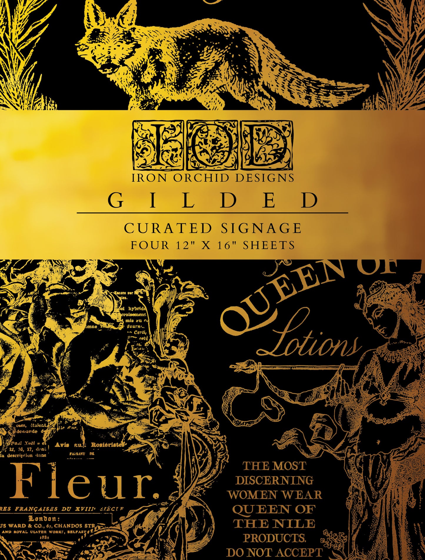 Curated Signage - Gold Foil! - IOD Transfer 12x16 Pad