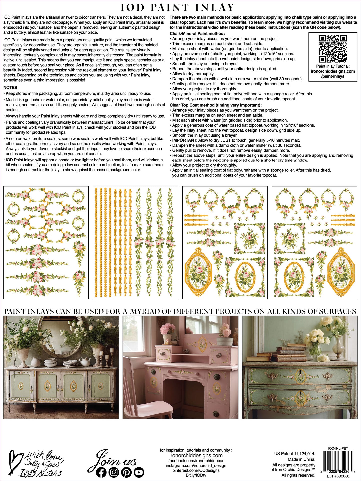 IOD Petit Fleur Pink Paint Inlay