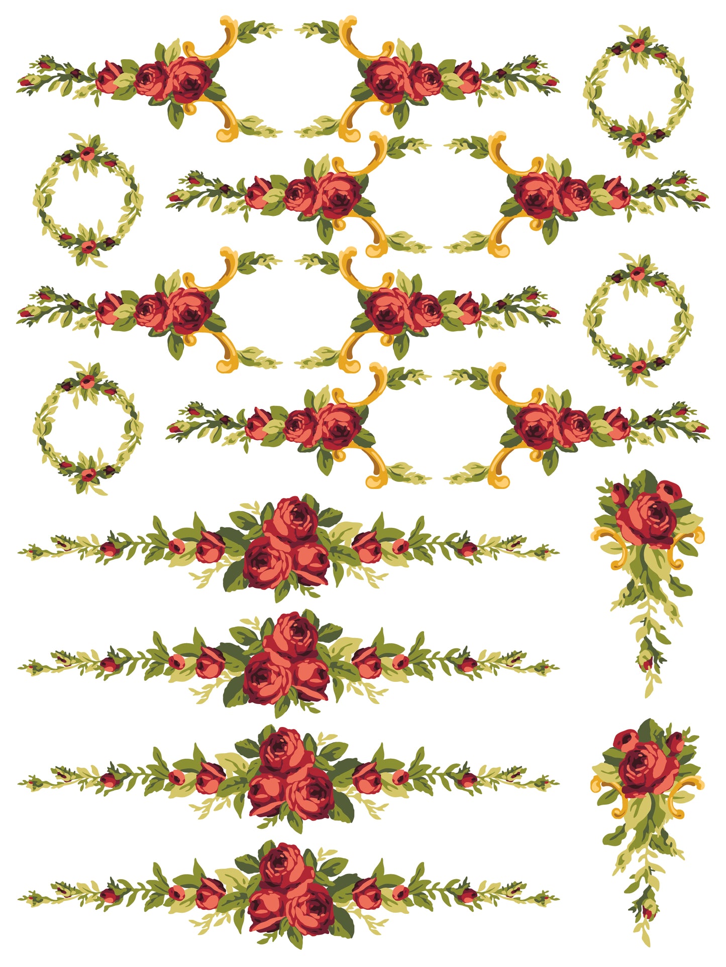 IOD Petit Fleur Red Paint Inlay