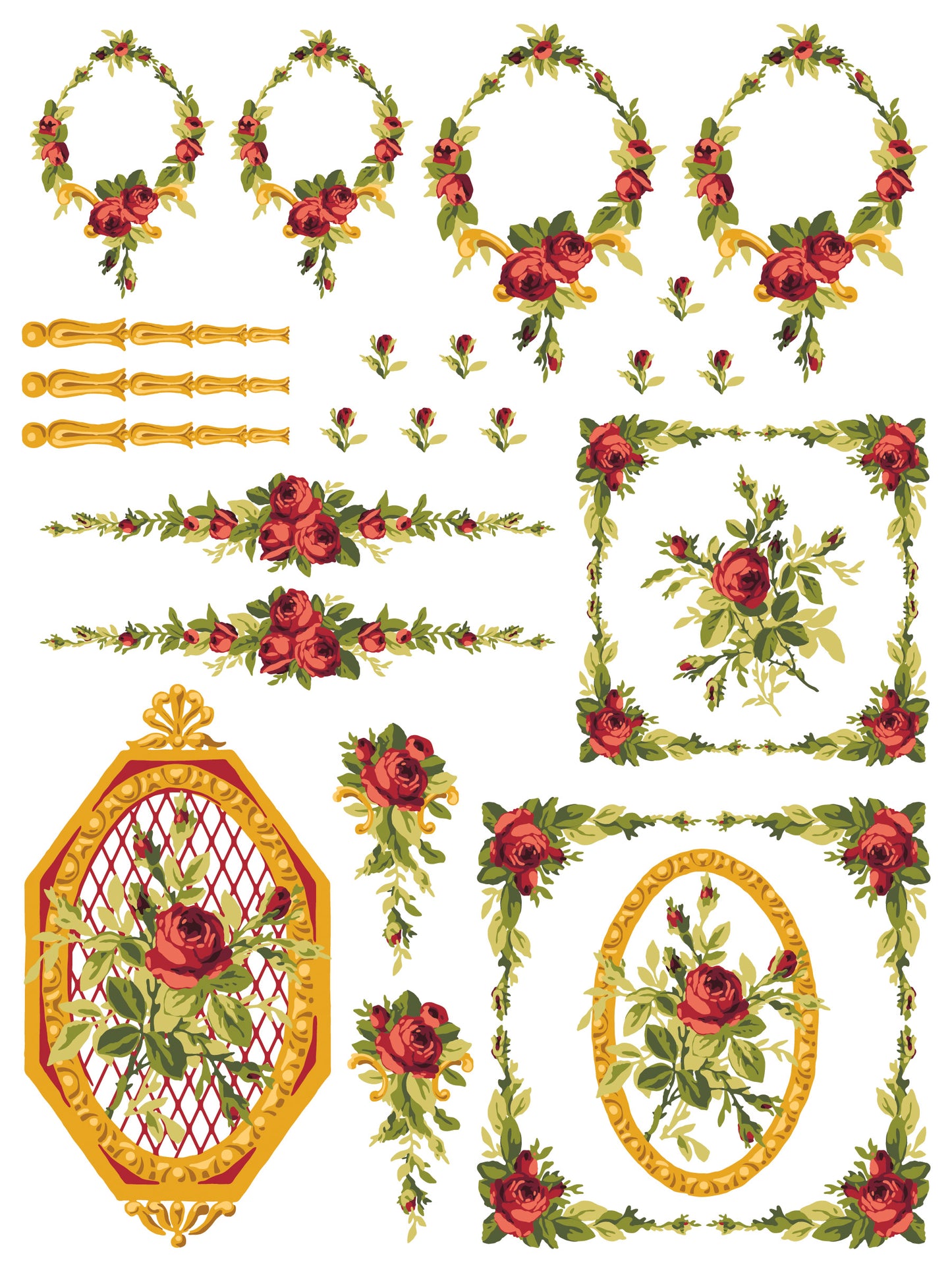 IOD Petit Fleur Red Paint Inlay