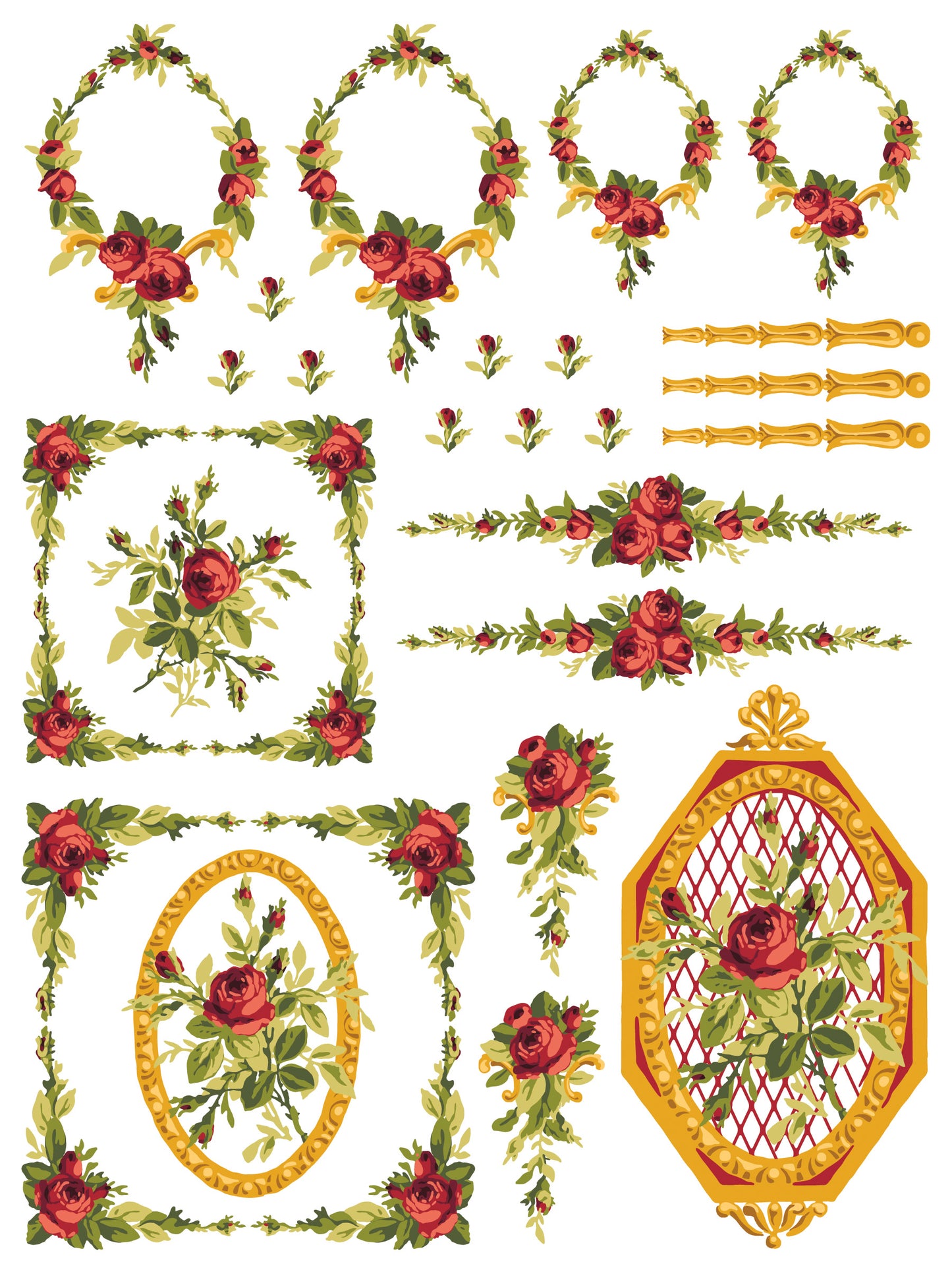 IOD Petit Fleur Red Paint Inlay