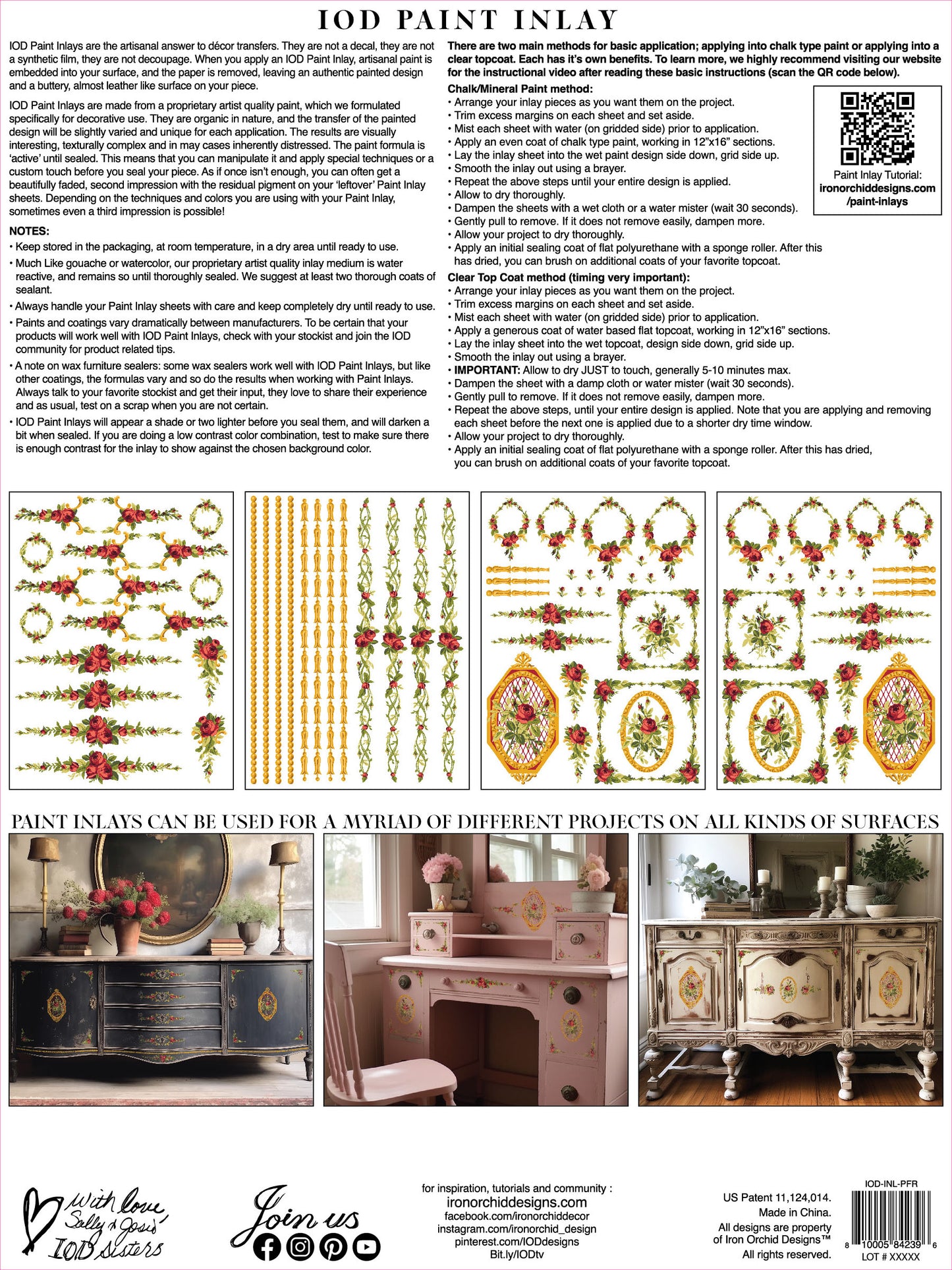 IOD Petit Fleur Red Paint Inlay