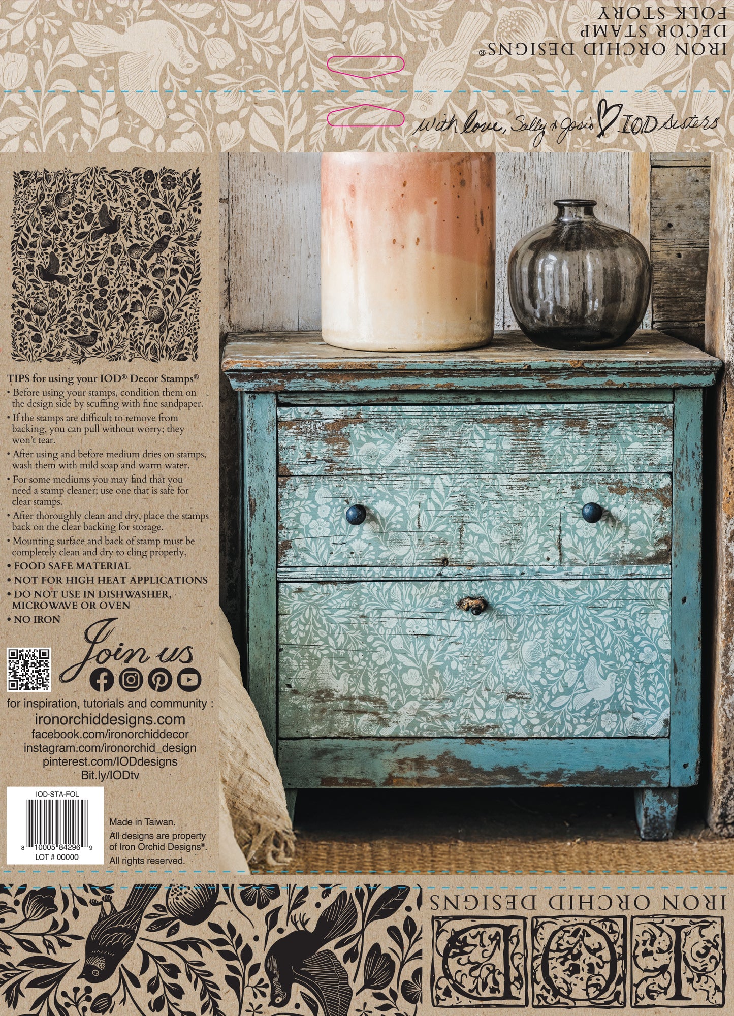 IOD Folk Story 12x12 Stamp