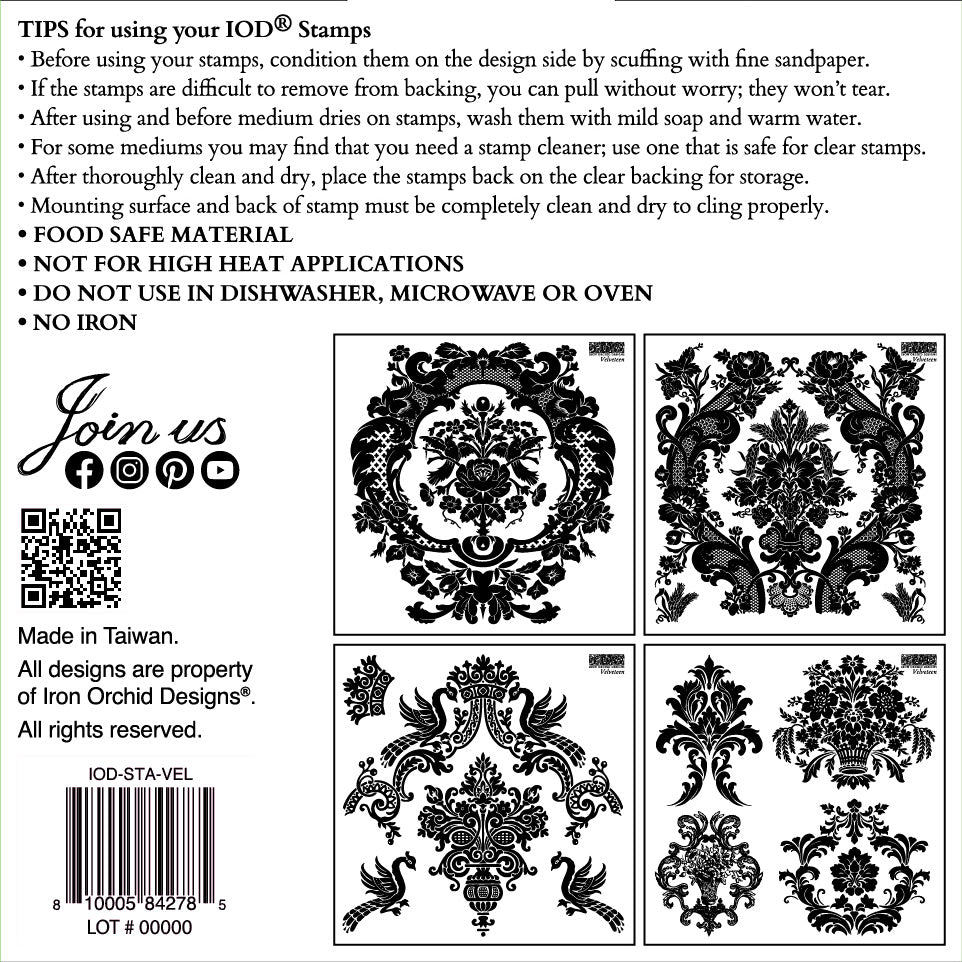 IOD Velveteen Labels 6x6 Stamp
