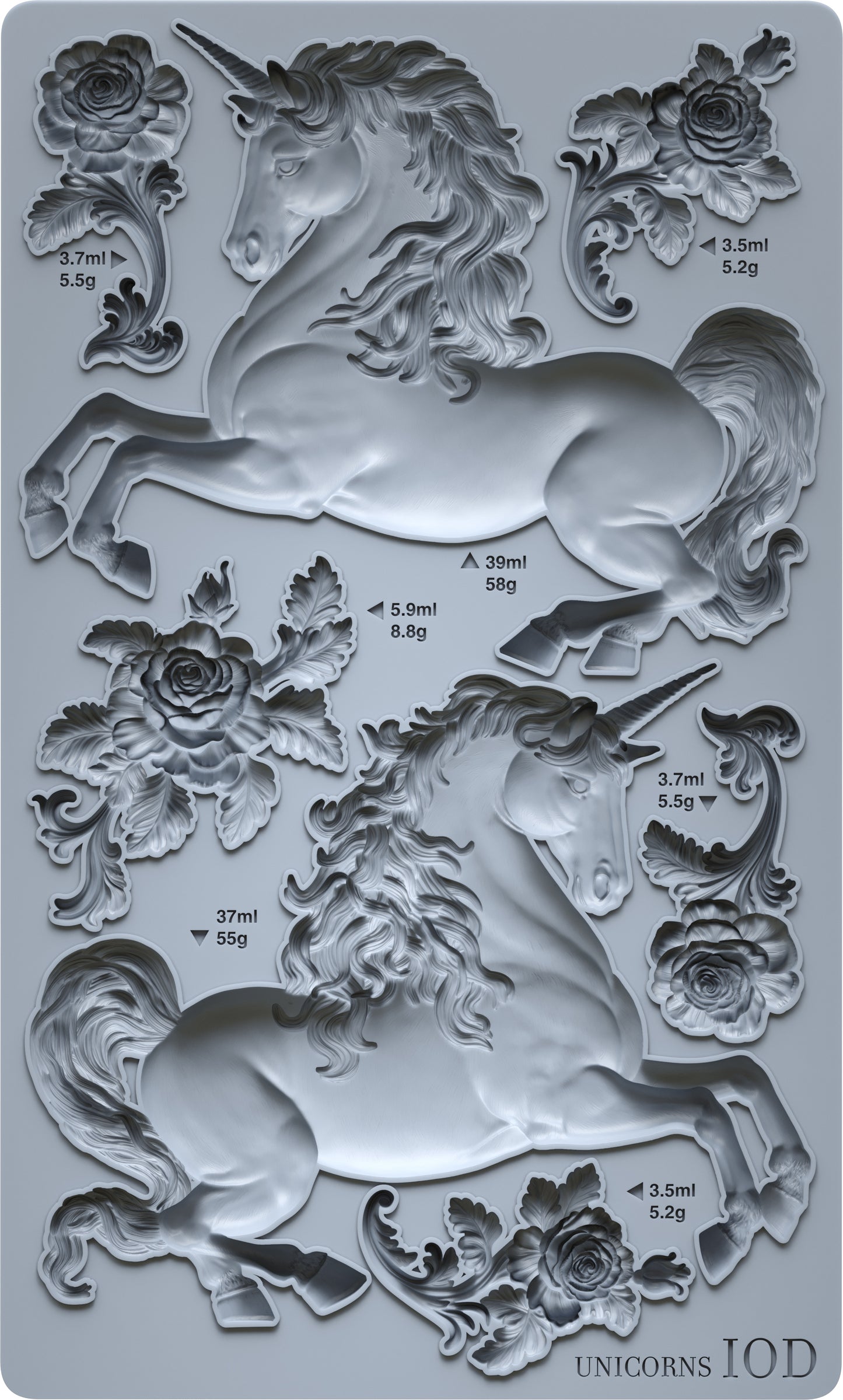 IOD Mould Unicorns 6x10