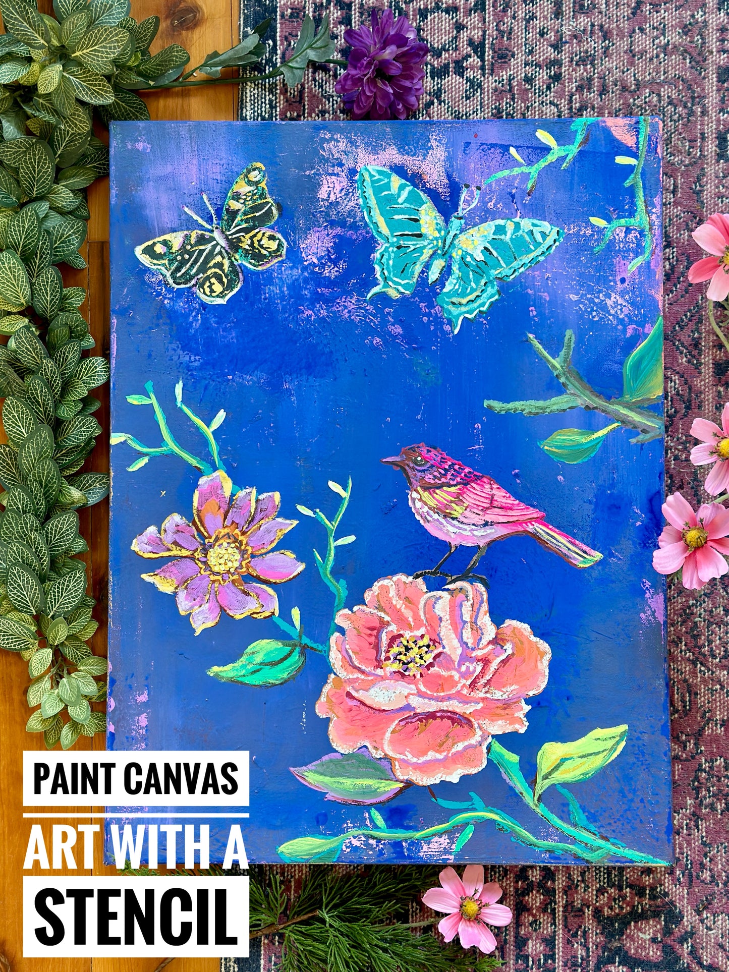 Hopeful Petals | JRV Stencil Designed by Debi from Debi's Design Diary