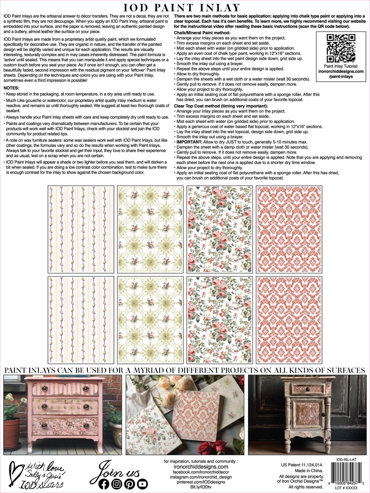 IOD Lattice Rose Paint Inlay - BEST SELLER - shipping to you March 20th