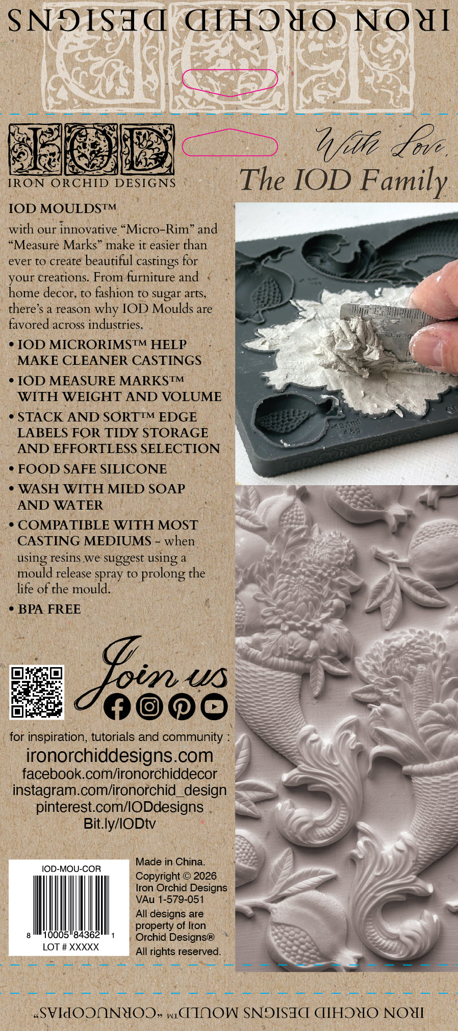 IOD Mould - Cornucopias 6x10