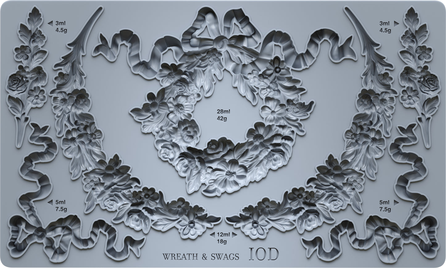 IOD Mould - Wreath & Swags 6x10