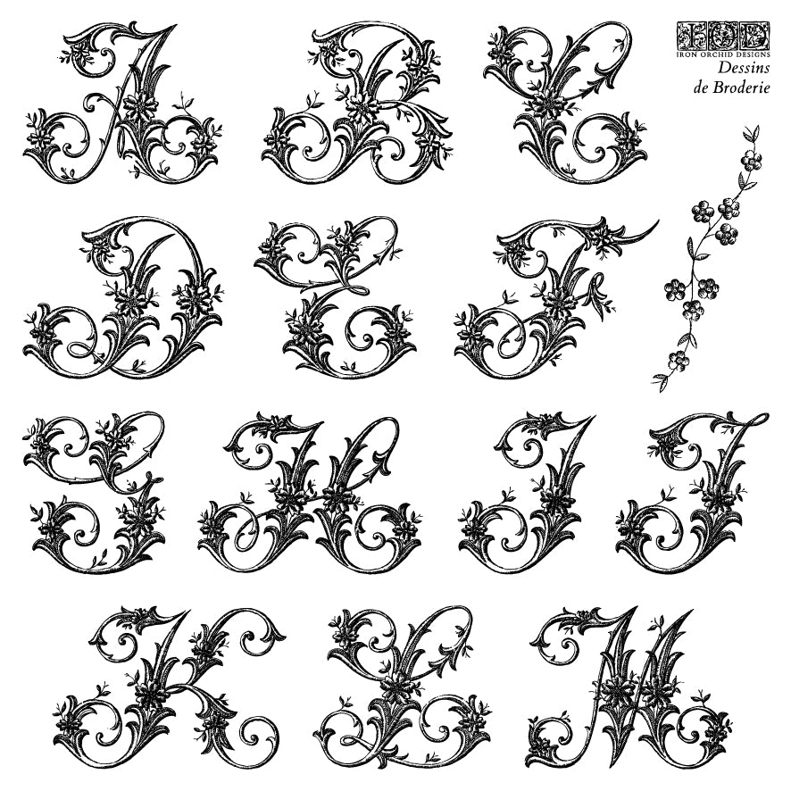 IOD Dessins de Broderie Labels  6x6 IOD Stamp™