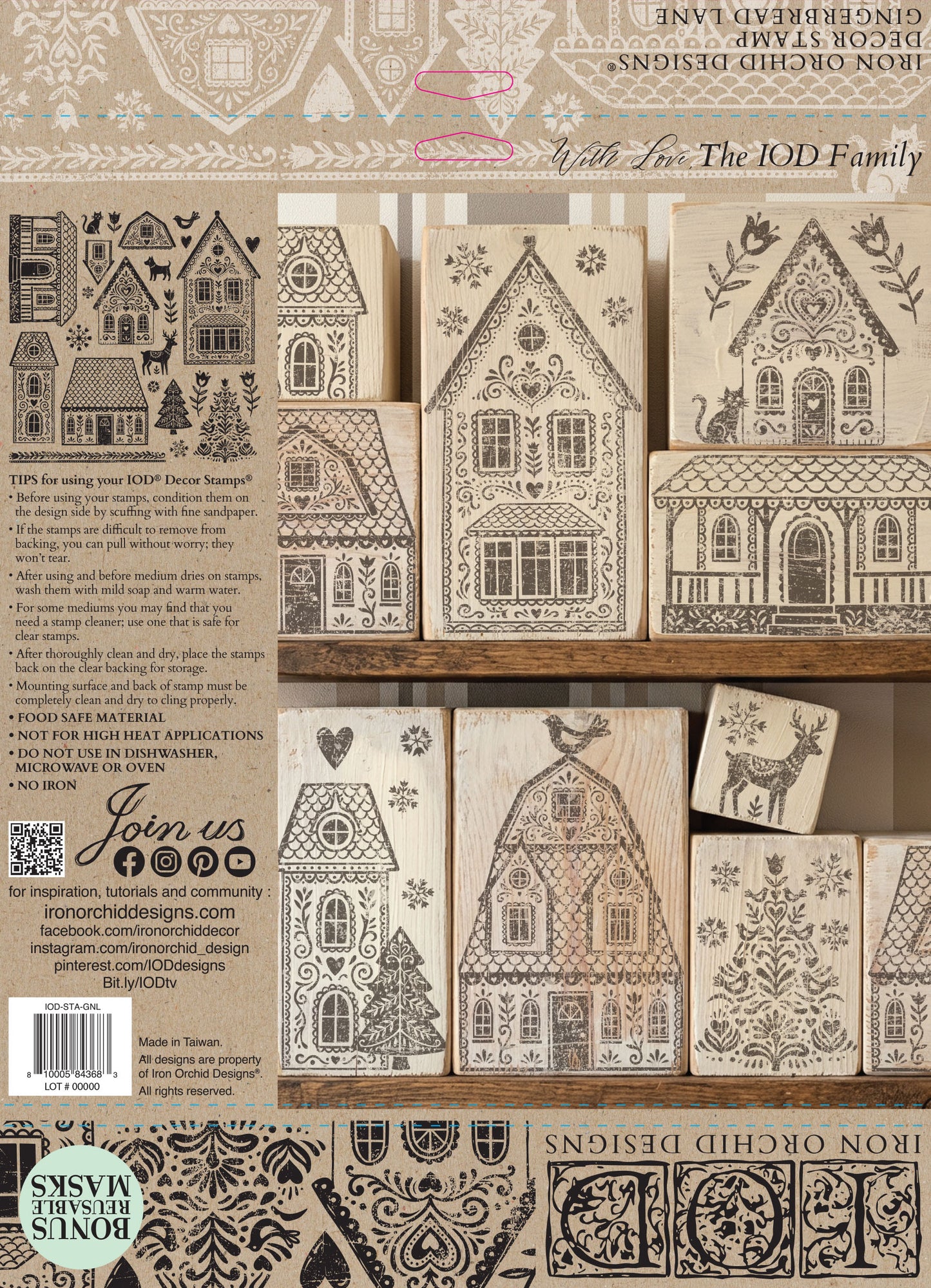 IOD Gingerbread Lane 12x12 I OD Stamp™