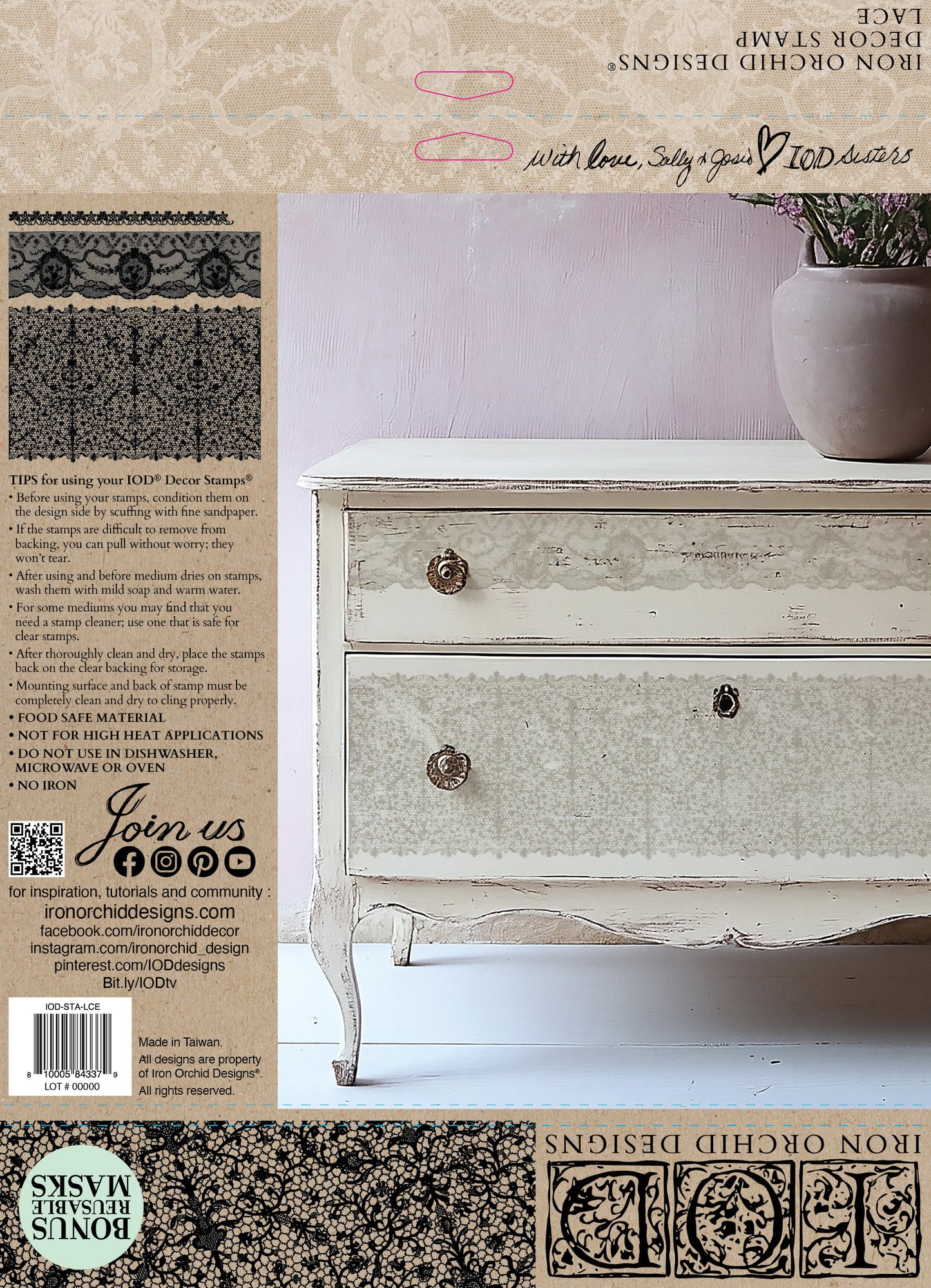 IOD Lace 12x12 IOD Stamp™