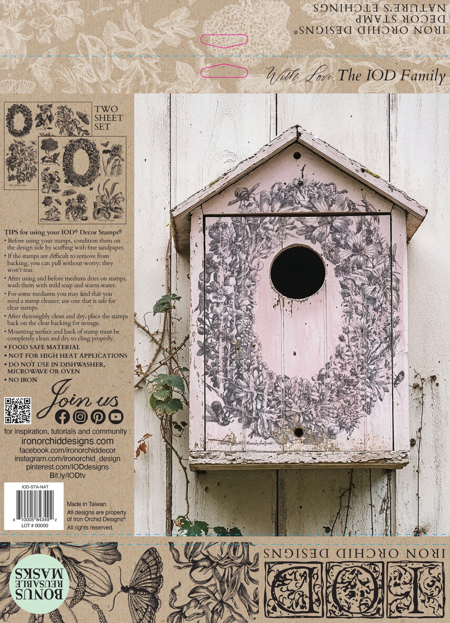 IOD Nature's Etchings 12x12 IOD Stamp™  (2 Sheets)