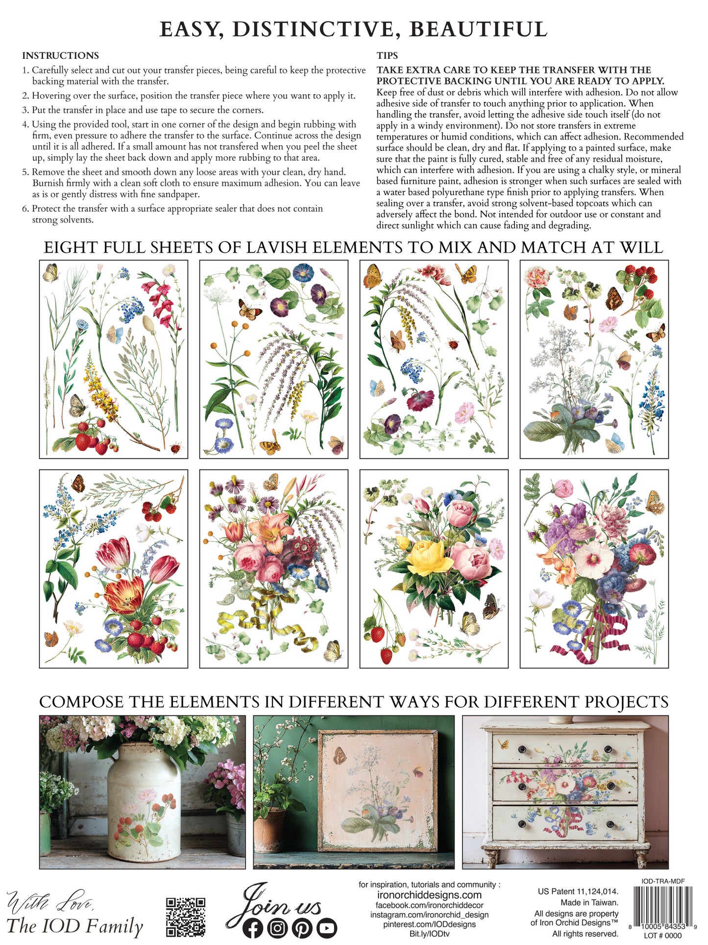 IOD Transfer Marche des Fleurs 12x16 Pad™